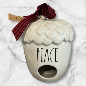 Rae Dunn ceramic acorn Peace birdhouse.